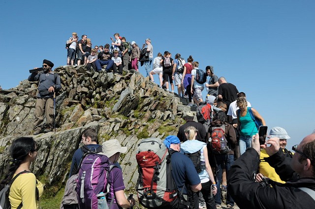 Crowds on Snowdon's summit  © Ray Wood