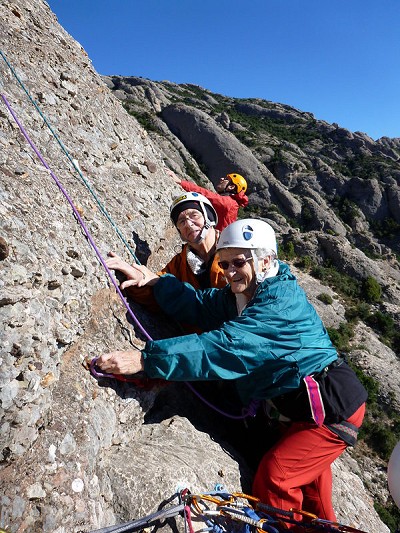 Spanish legend Jose Anglada at 80 still climbing with his wife.   © Mike Rhodes