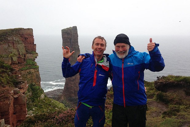 Leo Houlding and Chris Bonington after their ascent of The Old Man of Hoy  © Berghaus Collection