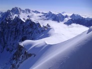 Looking down to the Vallee Blanche from the Midi