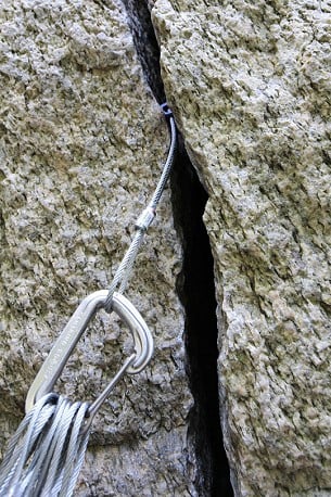 A Black Diamond Stopper in a granite crack in Valle Dell Orco, Italy  © UKC Gear