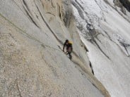 Seconding the 1st pitch of this 12 pitch Chamonix classic.