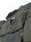 Living at the Speed E1 5b,  Stanage.