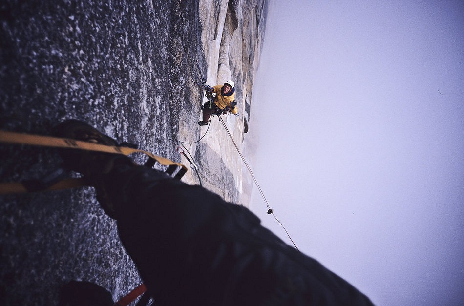 Matt Dickinson on Tangerine Trip during a one day ascent (day three)  © Andy Kirkpatrick