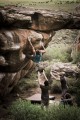 Dan Kyte reaching through the crux of 'Maniac', ROCKLANDS, South Africa