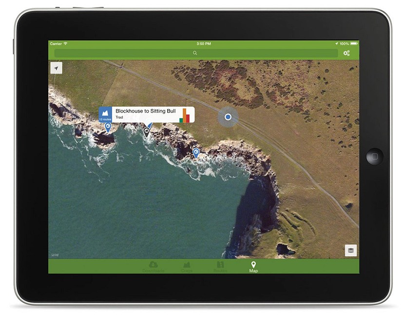 Rockfax App - location maps  © Rockfax