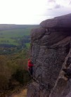 Alex on the crux of Chequers Buttress