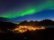 Aurora over Tasiilaq, the largest town in SE Greenland