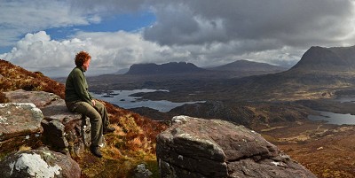 Suilven & Cul Mor seen from the Stac Polly path.  © Peter Bailey