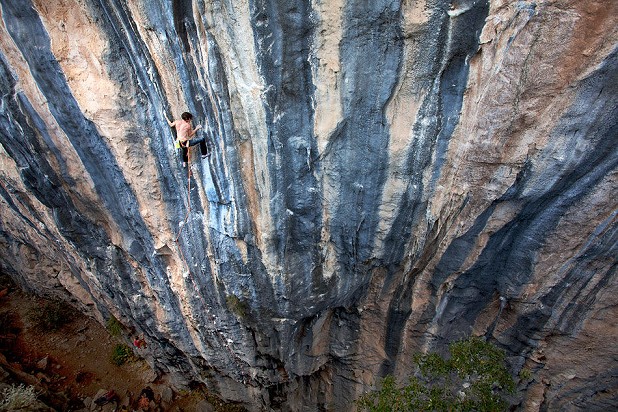 Dave Graham climbing at the recently developed tufa dripping Citidbi, close to Geyikbayiri  © Jack Geldard - UKC