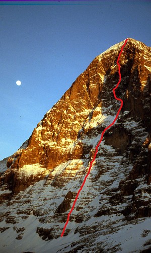 The line of Metanoia on the North Face of the Eiger  © Kendal Mountain Festival