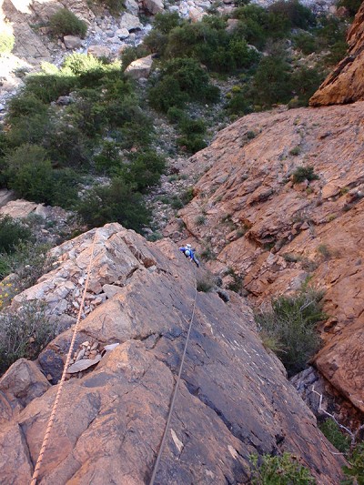 Jan Dowle seconding the 1st ascent of Wrong Rib  © TouchtheRock