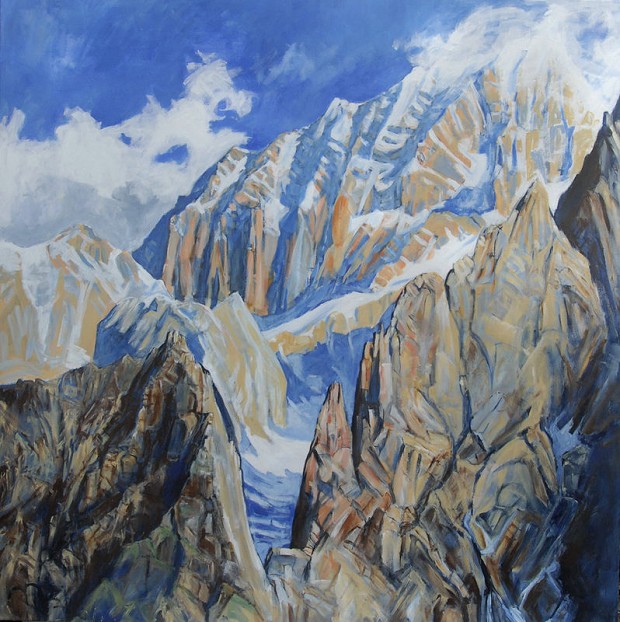 Broulliard Face with part of the South Ridge of the Noire. Acrylic on canvas.96x90 cm  © jcolton