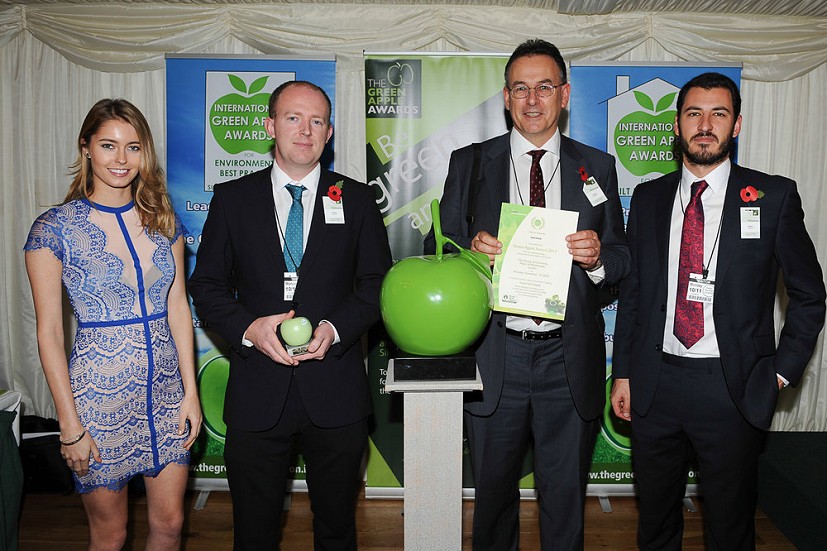 Nick Brown receiving the award at the Green Apple Awards  © Nikwax