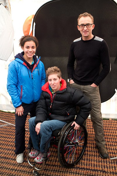 Dave Turnbull with BMC Ambassadors Molly Thompson-Smith and Fran Brown  © Rob Greenwood - UKC