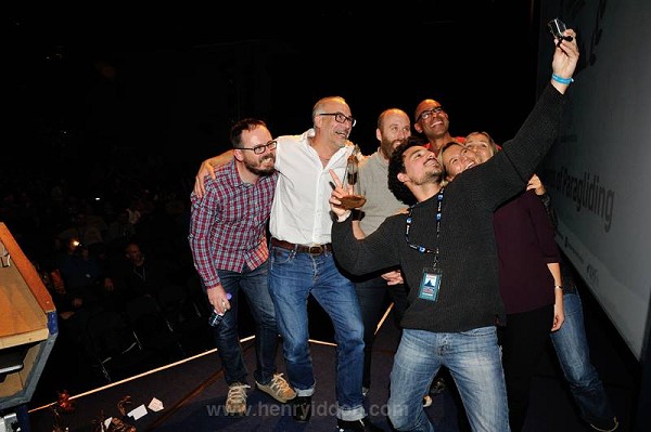 Shams - having won in the 'Best Sound' category, he wanted a selfie with the judges...  © Henry Iddon