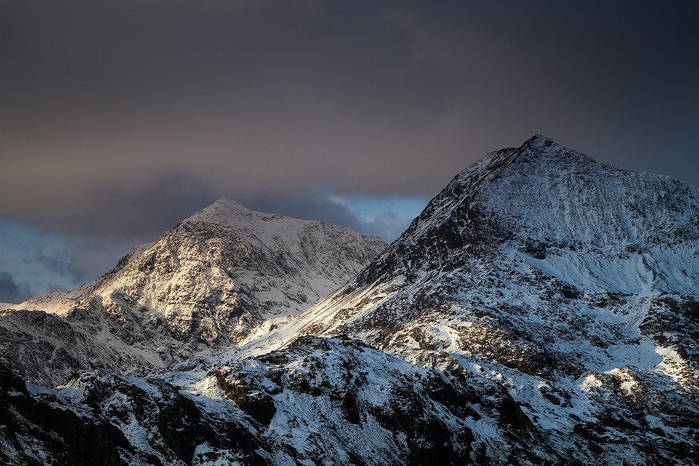 Snowdon and Crib Goch catching the light and mood yesterday.  © Chris Miles