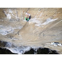 Kevin Jorgeson on Pitch 15, ~9a, Dawn Wall project, El Capitan, Yosemite  © Brett Lowell/Big Up Productions