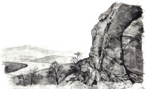 Jetrunner, Bamford, The Peak District. Monoprint. Artist: Tessa Lyons