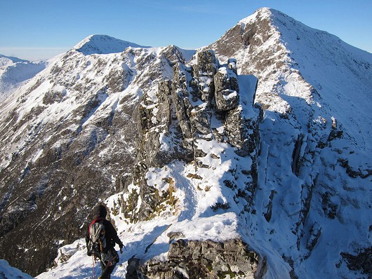 Aonach Eagach traverse in near perfect winter conditions  © Steve Bartle