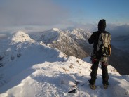 Looking back on the Aonach Eagach on a near-perfect winter's day