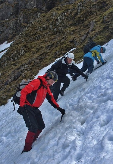Learning to descend, on a BMC winter skills course  © K.Midlane
