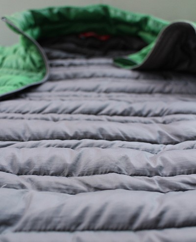 A close-up of the mico-baffles that feature throughout the jacket  © Rob Greenwood - UKC