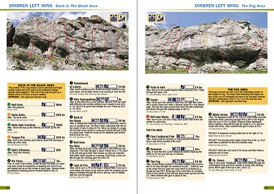An example page from the Clwyd Limestone Rockfax guidebook  © ROCKFAX