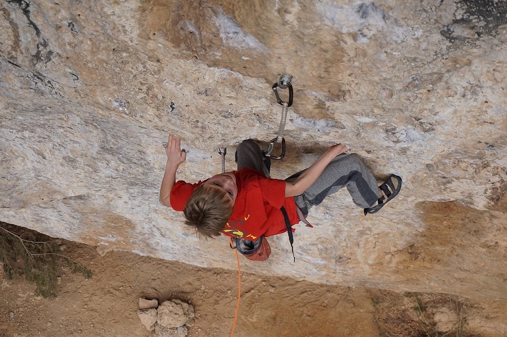 Josh Ibbotson becoming the youngest Brit to climb 8a  © James Ibbotson
