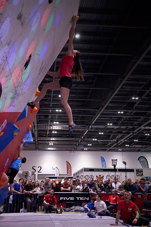 Charlotte Garden topping a problem in the Final  © Rob Greenwood - UKC