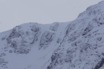 Our route up Coire na Tulaich right of the central buttress