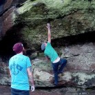 Going for the mono on Electrofly 6c at Gentleman's Rock, Churnet Valley.