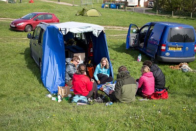 The Boot Jump forming the social hub at the Acton Field Campground near Swanage  © Rob Greenwood - UKC