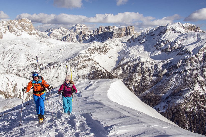On the final ridge to the summit of Monte Pore with views towards Cortina  © James Rushforth