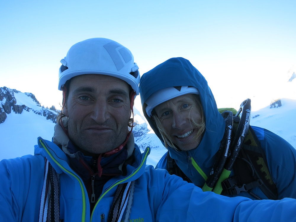 Jon Bracey and Matt Helliker on the Summit of the Pyramid du Tacul  © Matt Helliker