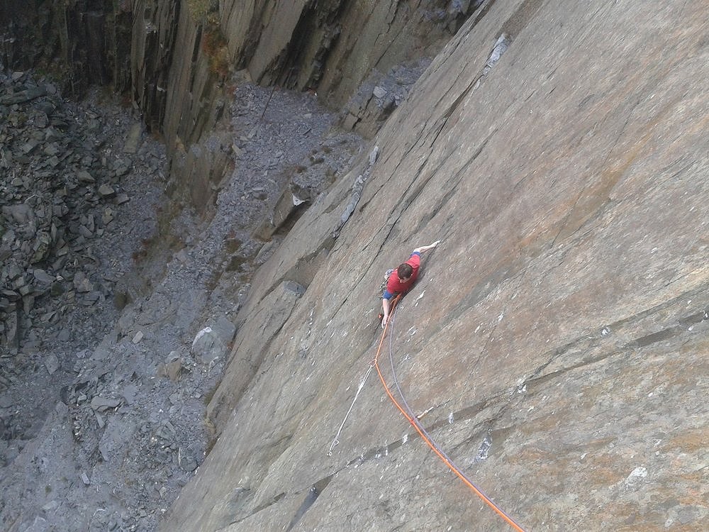 Pete coming up the first pitch of Coeur de Lion  © James Mchaffie