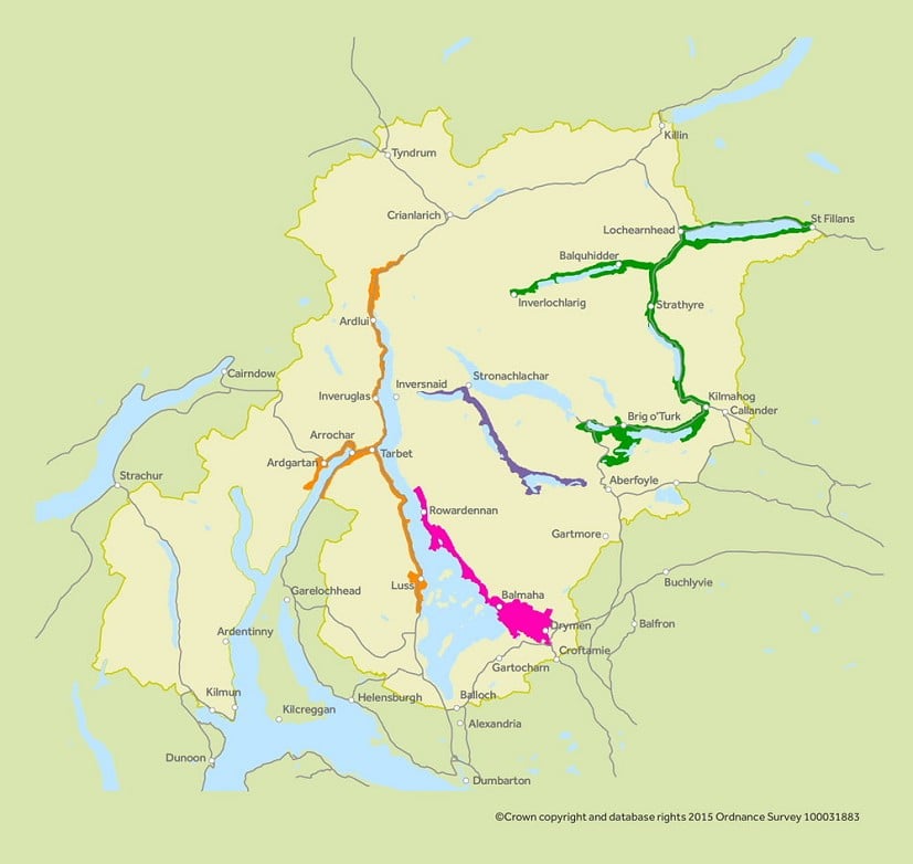 Map of the recommended management zones  © Loch Lomond and the Trossachs National Park