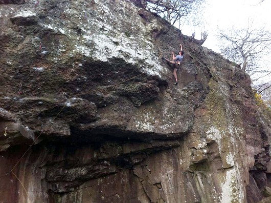 Mike on possibly the 1st ascent of The Golden Fleece  © Rob Patchett