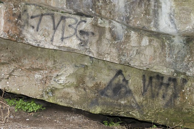 Recent graffiti damage in Cheddar Gorge  © Michael Dearden