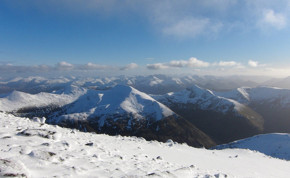 The Mamores from Ben Nevis  © Dan Bailey