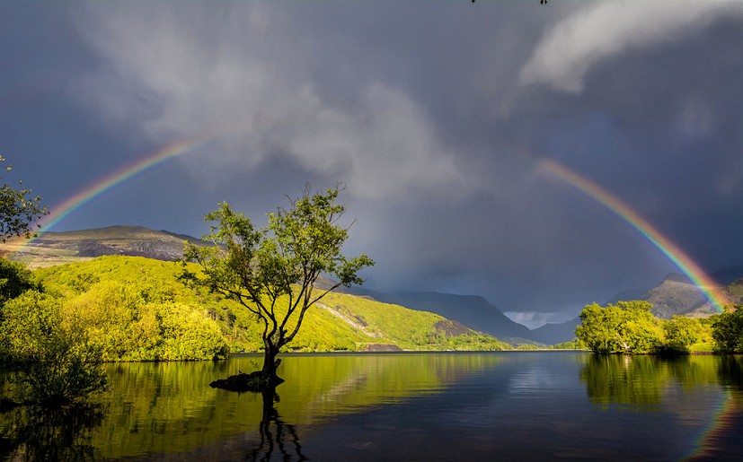 Padarn Lake rainbow  © john1963