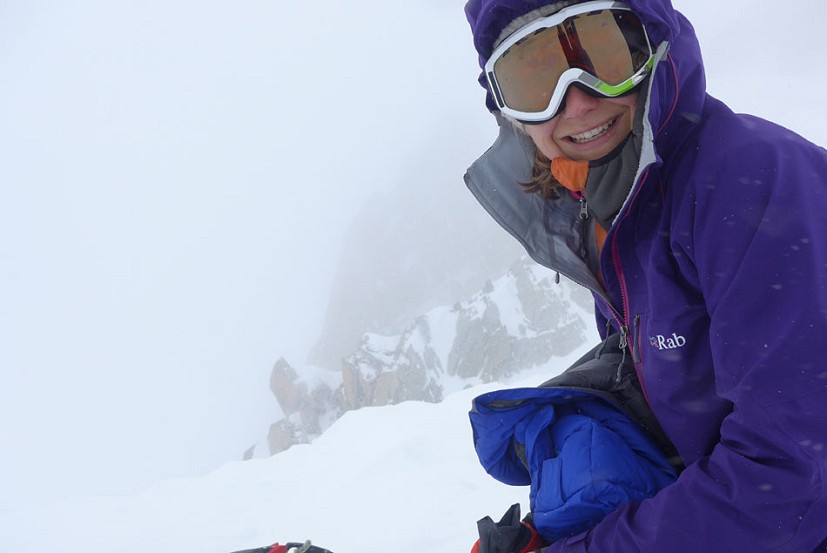 Emily in the Rab Women's Neo Guide Jacket in the snow  © Emily Andrew Collection
