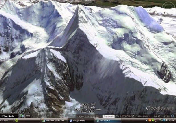 Mount Deborah on Google Earth  © Will Sim/Google Earth