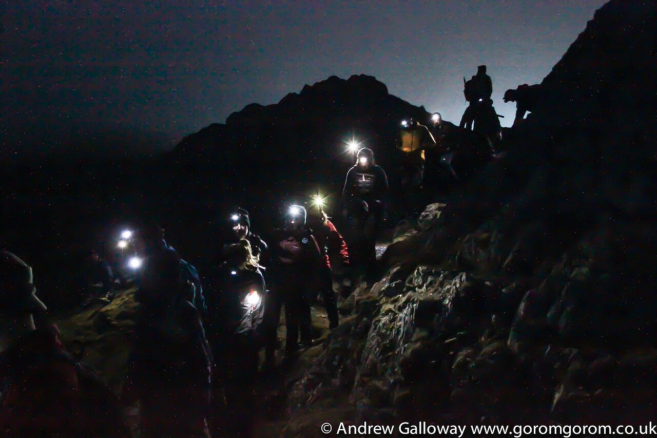150 head torches light up Blencathra  © Andrew James Galloway