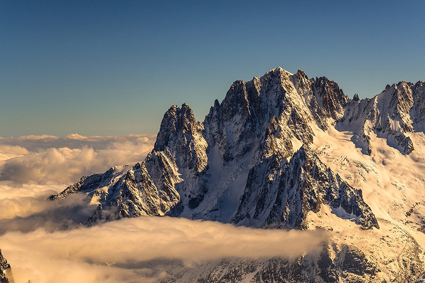 Aiguille Verte at Sunrise from the Tour Ronde  © Ben Tibbetts