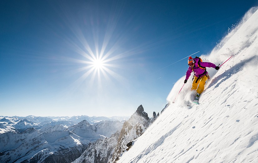Minna Riihimaki on the East face of the Aiguille d'Entreves  © Ben Tibbetts