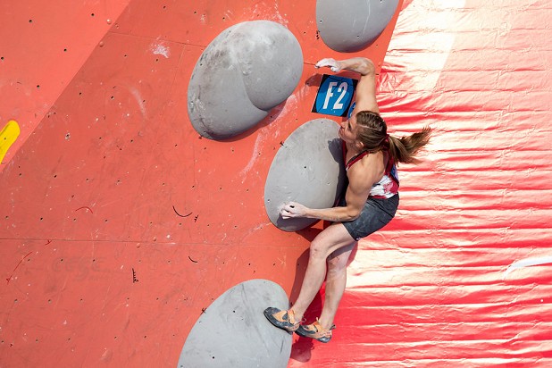 Petra Klingler on her way to a win  © The Circuit Climbing