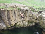 DWS on Original Route before a leap from the top into the waters of Black Moss Pot