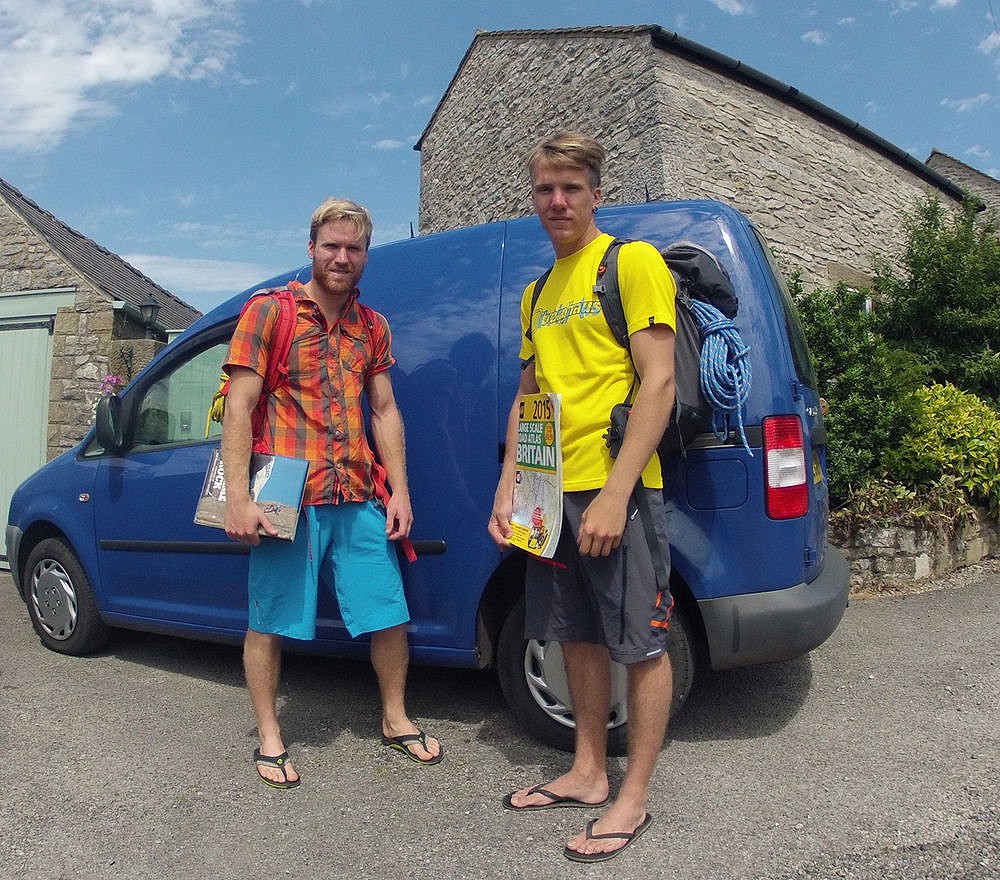 Sam (left) and Ed Hamer prepare to set off on their Great British Climb Off  © Berghaus