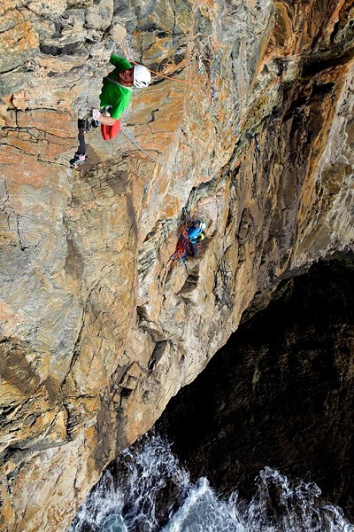 No chance of a dynamic belay here...  © Hot Aches Productions